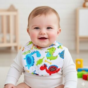 Dinosaur Baby Reversible 3 layer bib